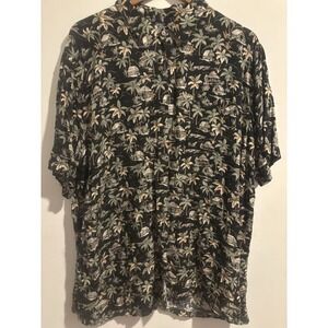 Campia Hawaiian Shirt Men's Black Green Tropical Island Aloha XXL‎